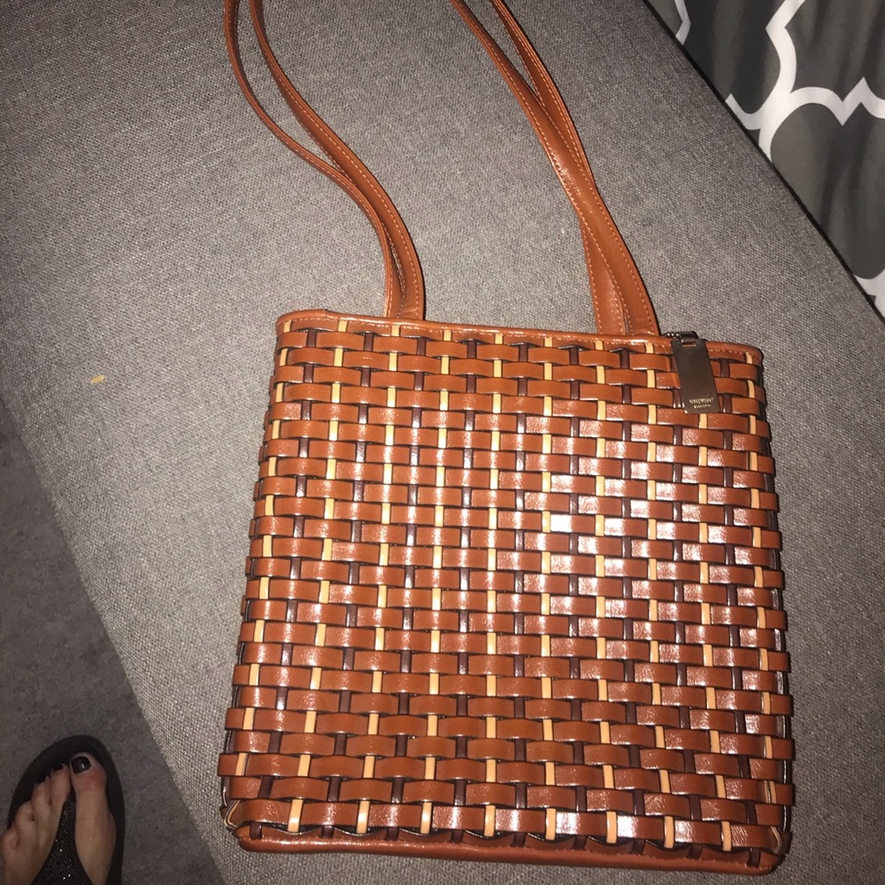 Nine West Woven Leather Handbag.